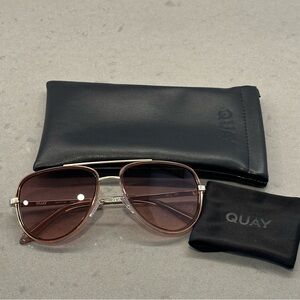 Brand New Quay All In Medium Aviator Sunglasses Doe Brown